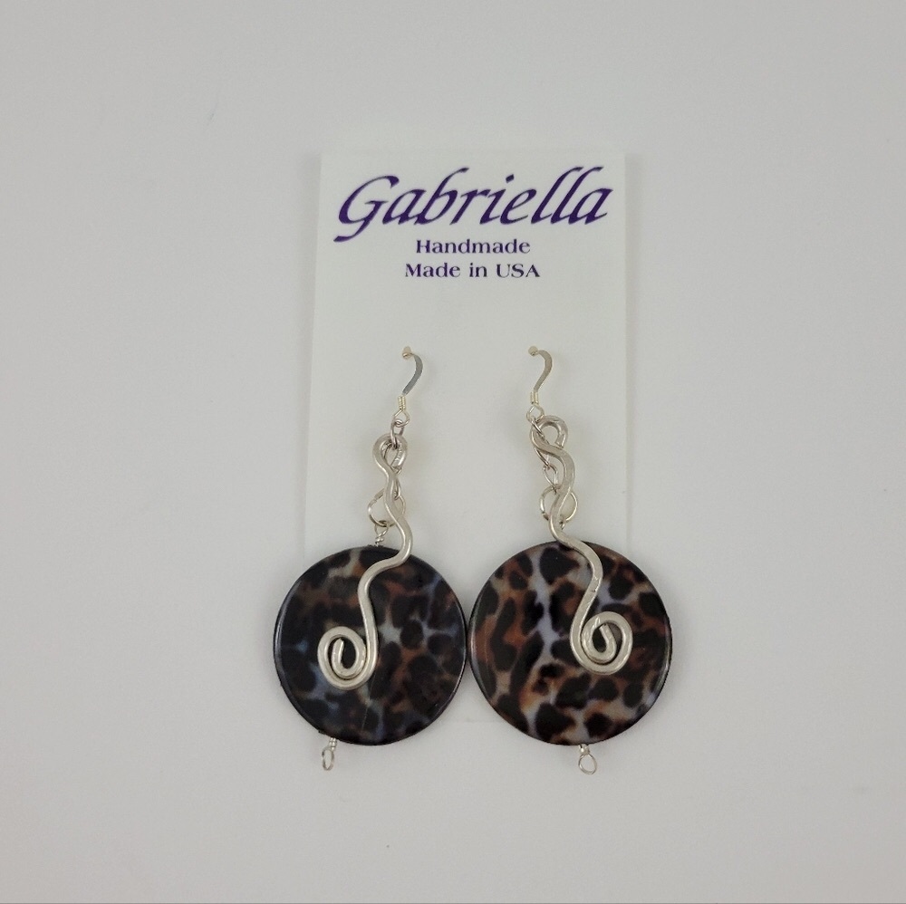 Handmade Leopard Sterling Silver Earrings